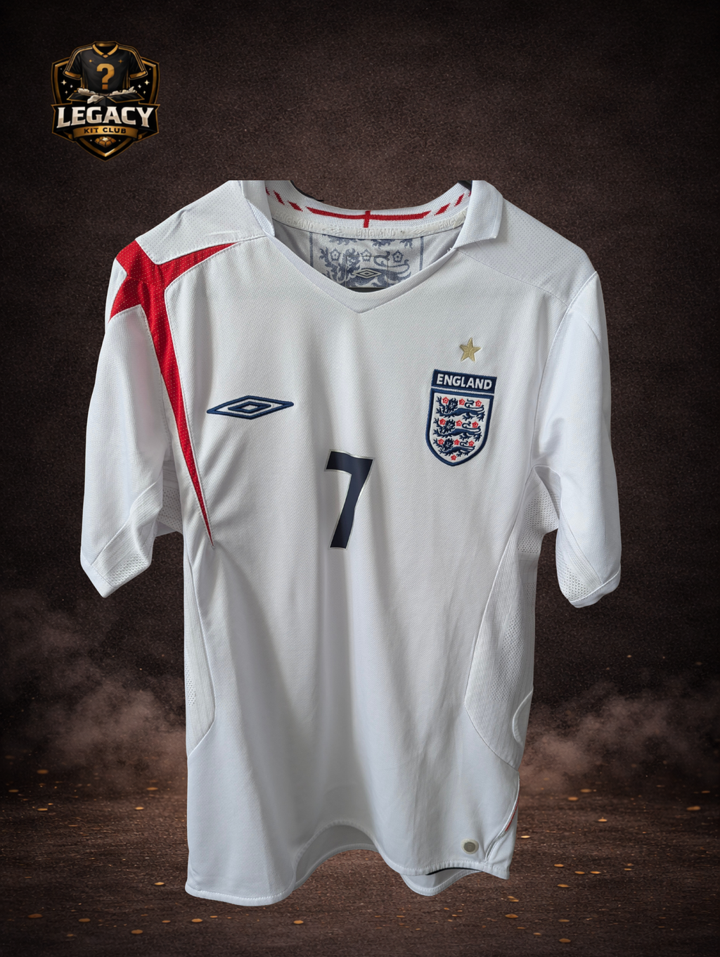 England home shirt flocked Beckham 2005/2006 season - S